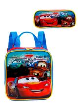 Kit Escolar Carros Mcqueen Lancheira Térmica + Estojo Duplo