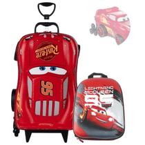 Kit Escolar Carros Pixar McQueen Mala 3D e Lancheira Maxtoy Kit Escolar Carros Pixar McQueen Mala 3D e Lancheira Maxtoy