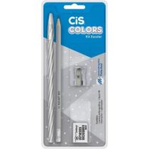 Kit escolar cis colors 4pcs cinza sertic kit