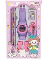Kit Escolar com 07 peças Lilás - Polibrinq Kit Escolar com 07 peças Lilás - Polibrinq
