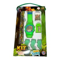 Kit Escolar com 08 peças Verde - Polibrinq Kit Escolar com 08 peças Verde - Polibrinq