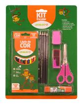 Kit Escolar com 9 Itens Colorido - Leonora
