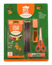 Kit Escolar com 9 Itens Colorido - Leonora