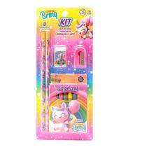 Kit Escolar Com Giz De Cera Cupcakes -SCB65 POLIBRINQ