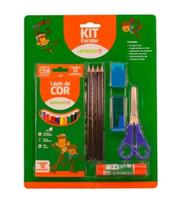 Kit escolar completo com 20 peças leo&leo cor:azul Kit escolar completo com 20 peças leo&leo cor:azul
