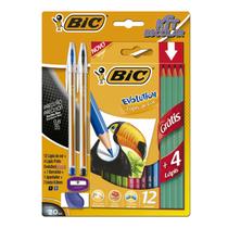 Kit Escolar Completo Com Caneta Lápis Hb Lápis De Cor Apontador Borracha Bic