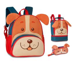 Kit escolar completo mochila lancheira e estojo cachorrinhos Kit escolar completo mochila lancheira e estojo cachorrinhos