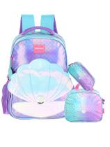 Kit Escolar Concha Mochila Costas +Lancheira + Estojo Triplo