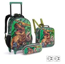Kit Escolar De Rodinha Infantil Dinossauro -Seanite