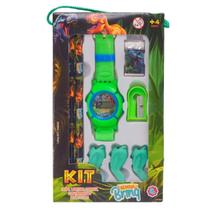 Kit Escolar Dinossauro com Relógio Digital Polibrinq Kit Escolar Dinossauro com Relógio Digital Polibrinq