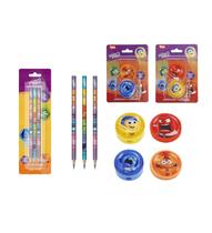 Kit Escolar Divertidamente 05 pcs Lápis Apontador Borracha