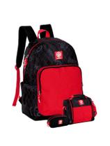 Kit Escolar Enaldinho Mochila Lancheira Estojo 511 Vermelho