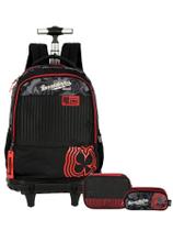 Kit Escolar Enaldinho Mochila Rodinha + Estojo Box e Triplo