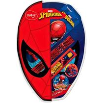 Kit Escolar Especial Spiderman C/7 Itens Estojo Lapis Molin
