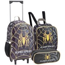 Kit Escolar Estampa Personagem Infantil Mochila de Rodinhas Lancheira Térmica Estojo Compartimento Grande Material Resistente Menino Kit Escolar Estampa Personagem Infantil Mochila de Rodinhas Lancheira Térmica Estojo Compartimento Grande Material Resistente Menino
