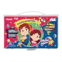 Kit Escolar Estojo Maleta de Pintura Maria Clara & JP 42 peças