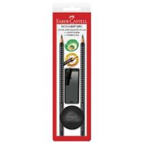 Kit Escolar Faber-Castell 2 Lápis Preto Grip Antideslizante + Apontador + Borracha