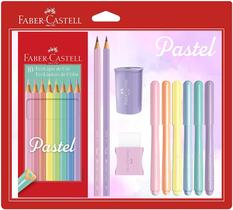 Kit Escolar Faber-Castell, Lápis de Cor + Canetinhas