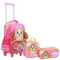 Kit Escolar Feminino Cachorra Rosa MIF5331 - Yepp