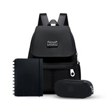 Kit Escolar Feminino Mochila, Estojo, Caderno Inteligente A5