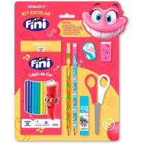 Kit Escolar Fini 12 Lápis de COR + 6 Peças Blister