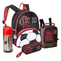 Kit Escolar Flamengo Mochila De Costas Com Lancheira Térmica Estojo Duplo e Garrafa Térmica Infantil Original Clio Kit Escolar Flamengo Mochila De Costas Com Lancheira Térmica Estojo Duplo e Garrafa Térmica Infantil Original Clio