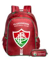 Kit Escolar Fluminense Mochila Costas + Estojo Duplo