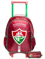 Kit Escolar Fluminense Mochila Rodas + Estojo Duplo Oficial