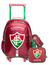 Kit Escolar Fluminense Mochila Rodas + Lancheira + Estojo
