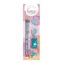 Kit Escolar Fofo Presente Lapis Grafite Borracha Apontador