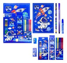 Kit Escolar Fofy Astronauta Com 33 Peças Coloridas