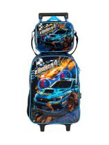 Kit Escolar Força 4 Mochila De Rodinhas E Lancheira - Azul