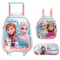 Kit Escolar Frozen Disney Mochila Rodinha Estojo Lancheira