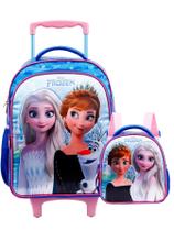 Kit Escolar Frozen Mochila De Rodas G + Lancheira Térmica
