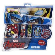 Kit Escolar FUN Avengers 2 com 7 Peças Molin Kit Escolar FUN Avengers 2 com 7 Peças Molin