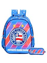 Kit Escolar Futebol Bahia Time Mochila Costas + Estojo Duplo Kit Escolar Futebol Bahia Time Mochila Costas + Estojo Duplo