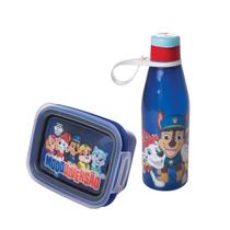 Kit Escolar Garrafa de Água Abre Fácil 530ml Marmita Hermética Patrulha Canina Infantil Original Lancheira Divisória