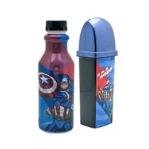 Kit Escolar Garrafa de Água Infantil 500 ML e Porta Escova de Dente Infantil Plasutil