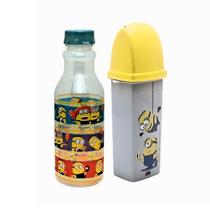 Kit Escolar Garrafa de Água Infantil 500 ML e Porta Escova de Dente Infantil Plasutil