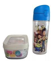 Kit Escolar Garrafa E Potinho Hermético P/ Lanches