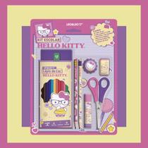 Kit Escolar Hello Kitty 6 Peças Lápis Borracha Apontador Cola e Tesoura - Leo&Leo