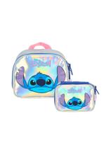 Kit Escolar Holográfico Lilo Stitch Lancheira + Estojo Box