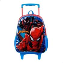 Kit escolar homem aranha spiderman- mochila de rodinha, lancheira e estojo 3 ziper