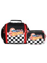 Kit Escolar Hot Wheels Lancheira Térmica + Estojo Box Luxo Kit Escolar Hot Wheels Lancheira Térmica + Estojo Box Luxo