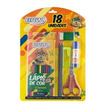 Kit Escolar Infantil 18 Unidades Brw