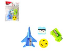 Kit Escolar Infantil Apontador Borracha Personalizado Menino