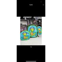 Kit Escolar Infantil Bolsa Lancheira Estojo Estampas 3D Menina e Menino com luzes