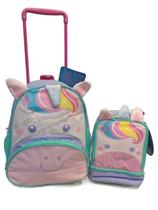 Kit Escolar Infantil Clio Pets Unicórnio Original - Mochila de Rodinhas + Lancheira Térmica CP2654B