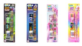 Kit Escolar Infantil Completo Com 2 Lápis e Régua Gamer Pro Doces Dinossauros e Unicórnios Kit Escolar Infantil Completo Com 2 Lápis e Régua Gamer Pro Doces Dinossauros e Unicórnios