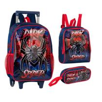 Kit Escolar Infantil Dark Spider Mochila Lancheira e Estojo - Clio